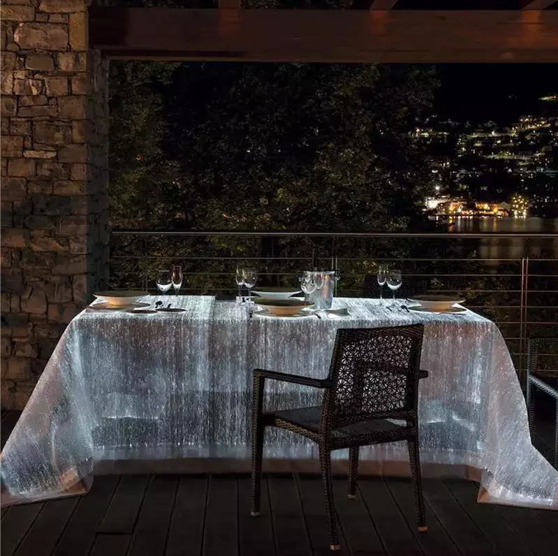 Fiber optic fabric manufacture luminous table cloth LED table runner