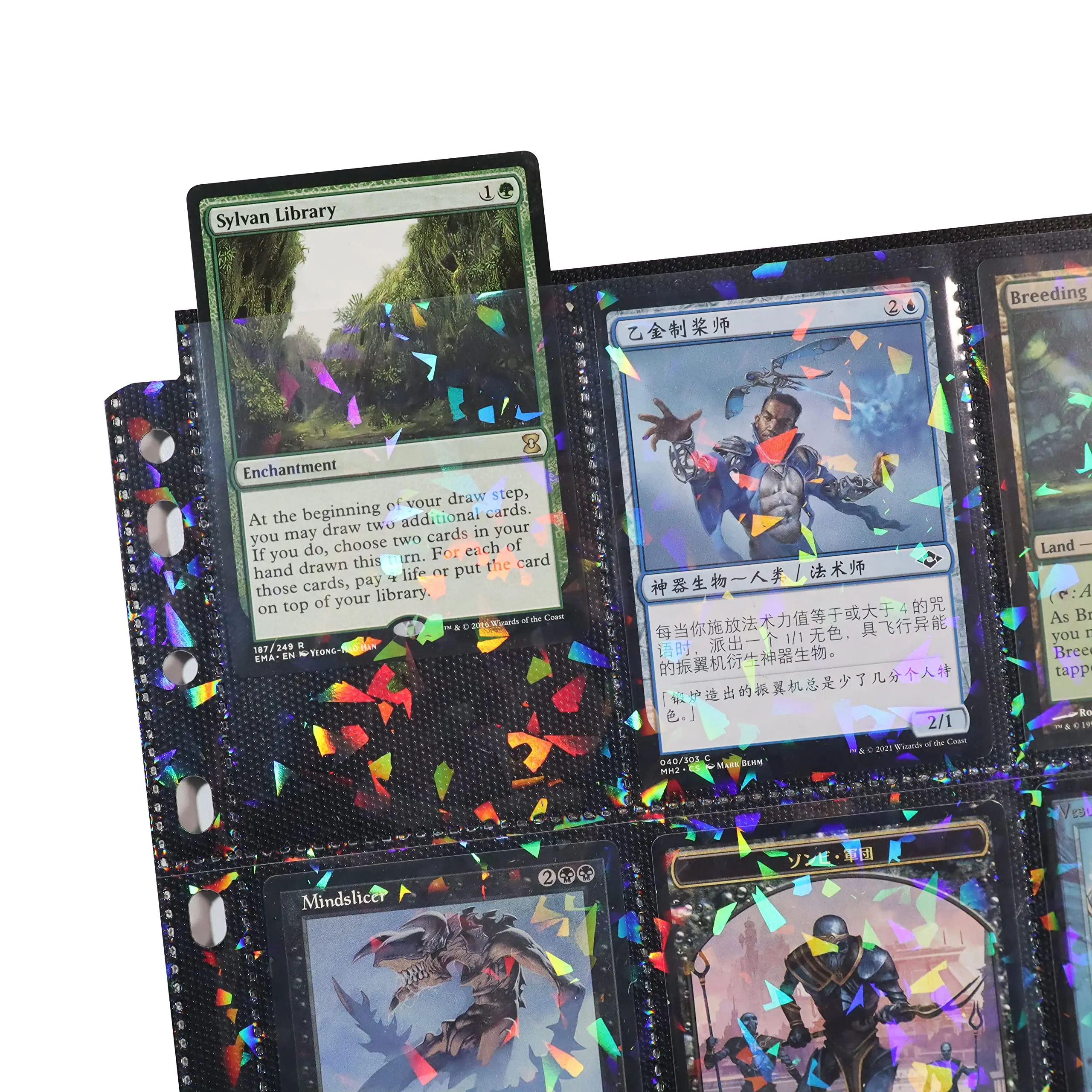 Premium Top Loading Black Holographic Kpop Photocard Game Sports Baseball Trading Card Storage Album Card Binder Pages