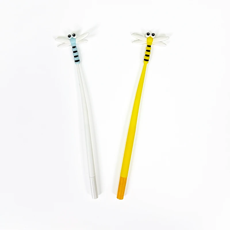 2025 Cute Animal and Dragonfly Design Gel Pen Neutral Stationery Promotional Plastic Pen with 0.38mm Writing Width
