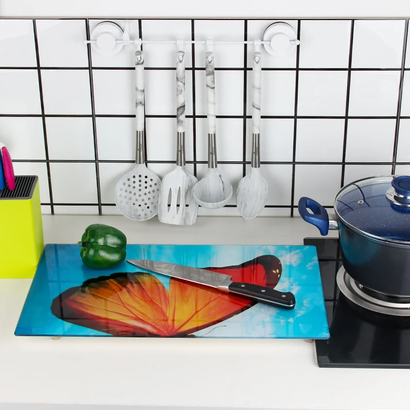 Durable Using Low Price Foldable Stovetop Cover Board Tempered Glass Cutting Board