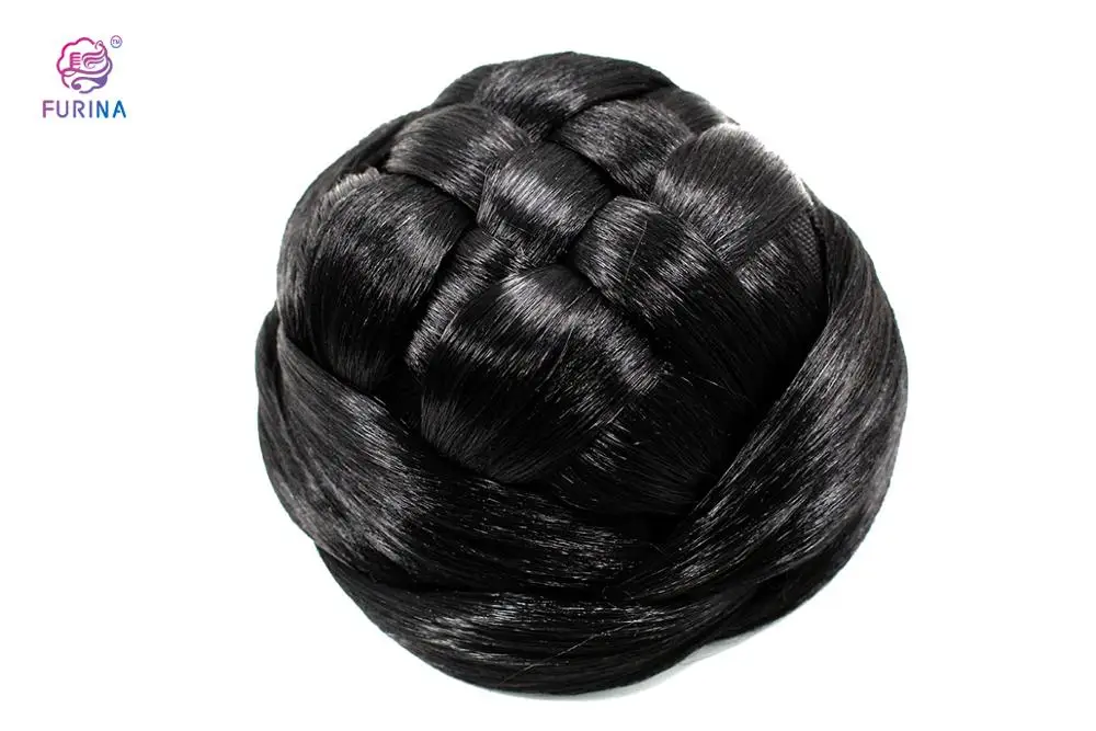 Fashionable and natural looking High temperature fiber hair accessories clip in hair bun with comb