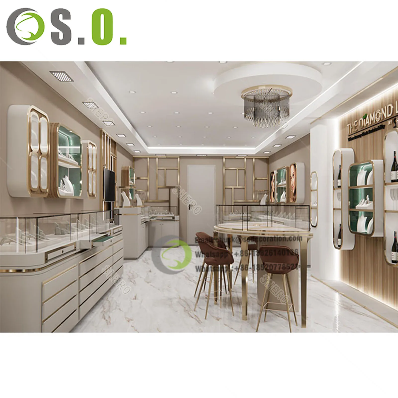 Роскошные Пользовательские Ювелирные магазины дизайн интерьера изображения стеклянные ювелирные изделия витрина для продажи