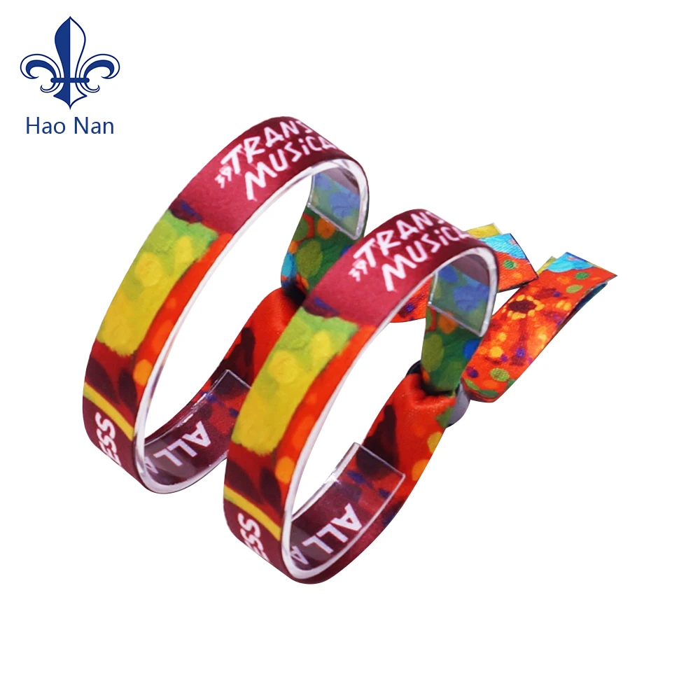 2023 Promotional Cheap Custom Wristband Cloth Event Sublimation Ribbon Wrist Band