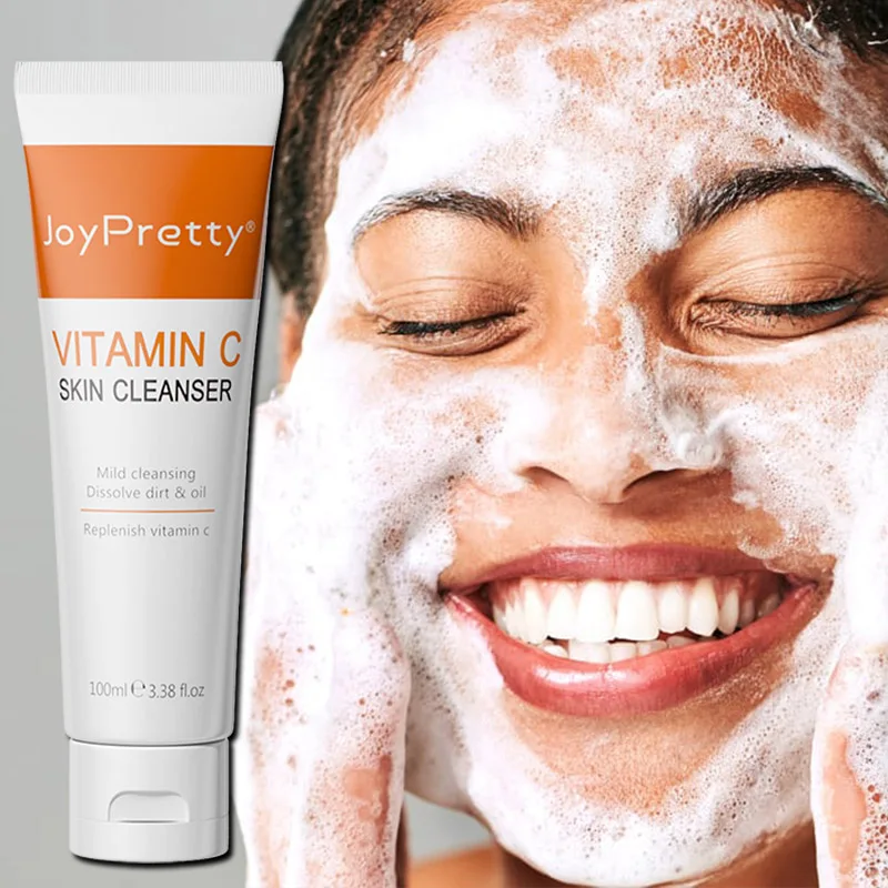Joypretty Vitamin C Skin Whitening Cleanser Oil Control Cuticle Removal Lightening Foam Cleanser Dark Spot Removal