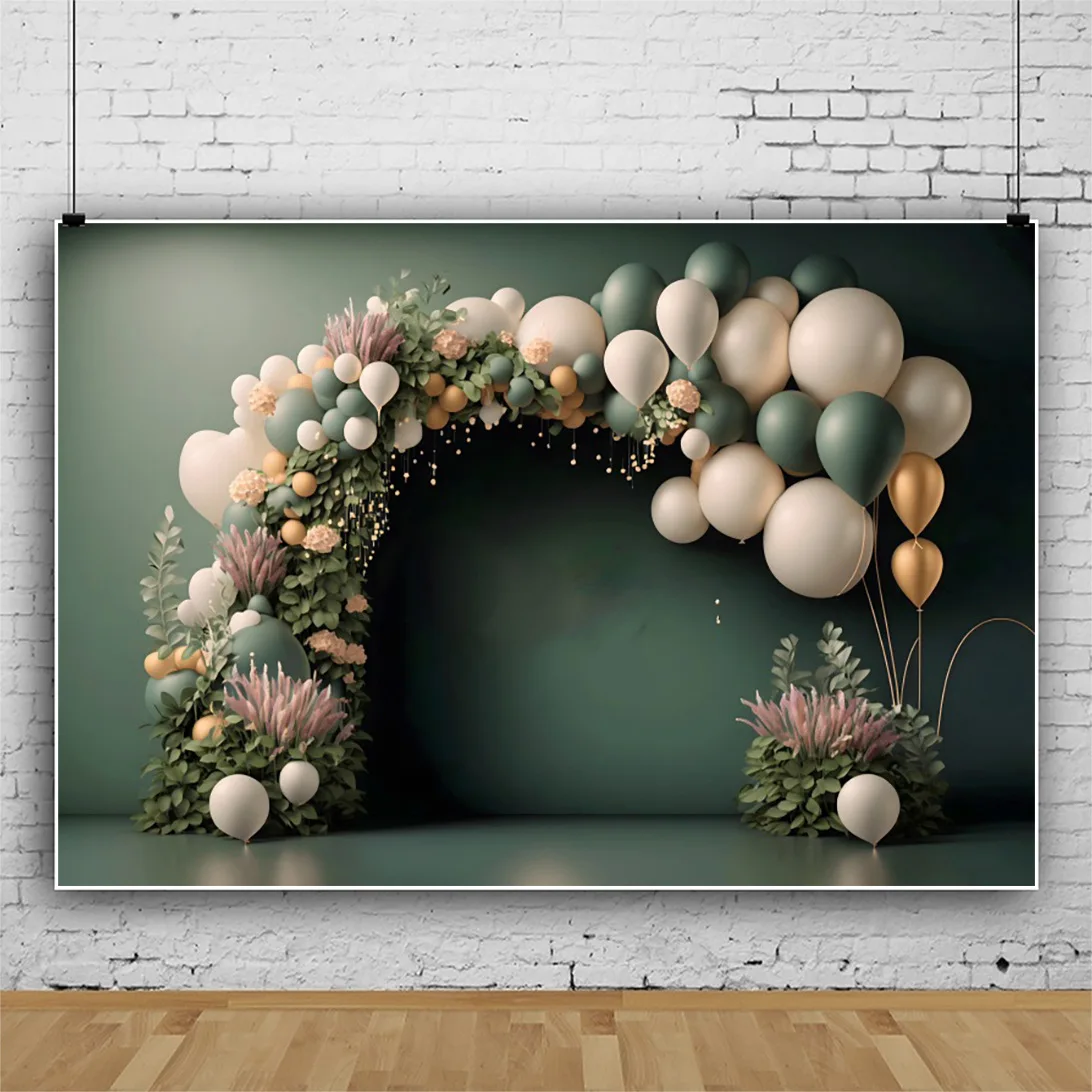 3D-фон для фотосъемки с разноцветными шарами декорация детского дня рождения семейной фотостудии фотореалистичная ткань
