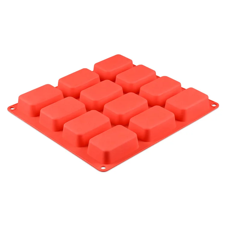 Big large loaf shape 12 cavity rectangle rectangular square silicone rubber mould soap mold for soap making