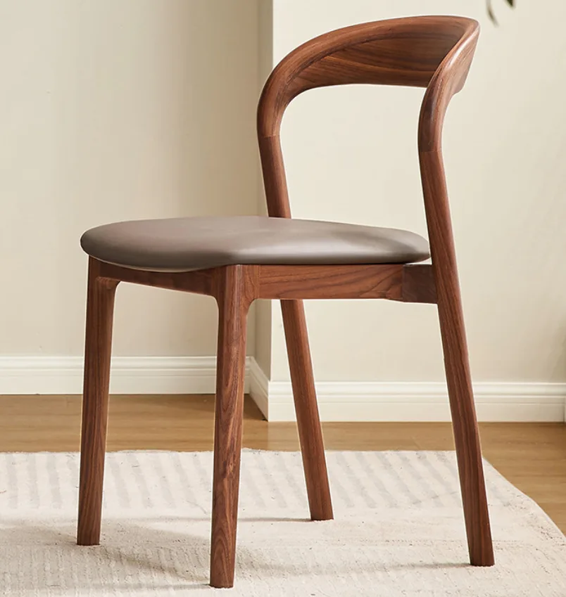 Hotel Restaurant Dining Room nordic chair Modern furniture Solid wood PU Antique leather Dining chairs kitchen sillas de comedor