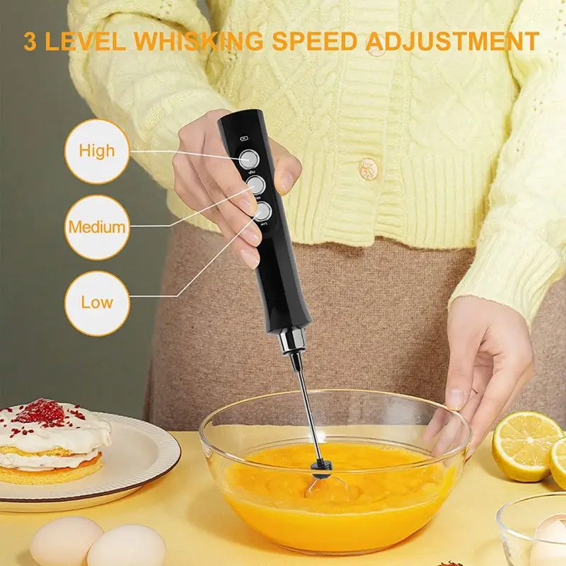 High Quality Mini Stainless Steel Electric Milk Frother Handheld Detachable USB Coffee/Tea Tool with Modern Design Box Packed