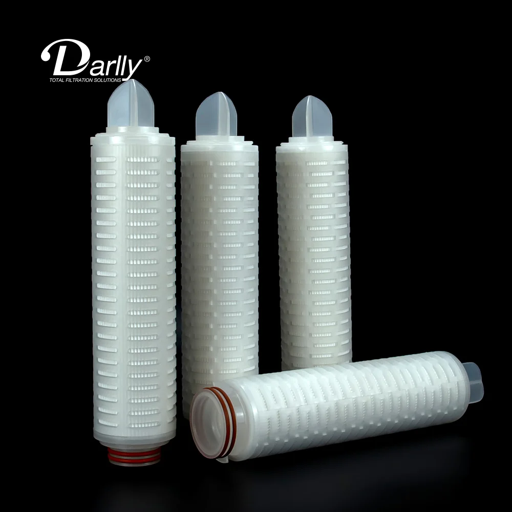 High Density Pleated Gas Filter 0.1 0.2 10inch  Hydrophobic PTFE Membrane Pleated Filter Cartridge Chemical Industrial FIlter