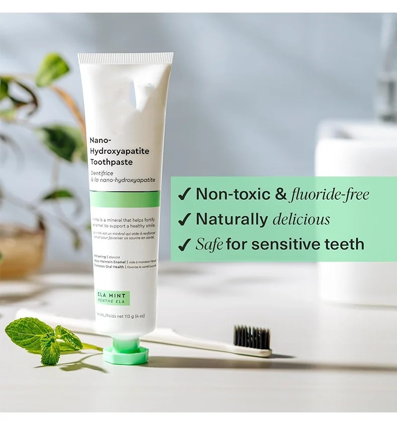 Nano hydroxyapatite whitening toothpaste