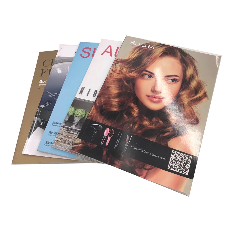 Professional  Custom Printing Glossy Paper A4 Magazine Booklet Brochures Fashion Magazine Softcover Book Printing