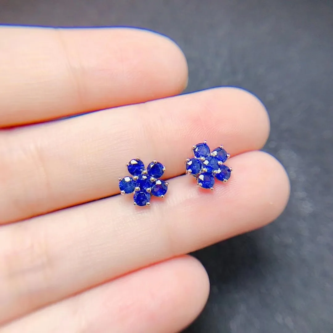 Hot Sale Natural Sapphire Luxury Stud Earrings Sets For Women