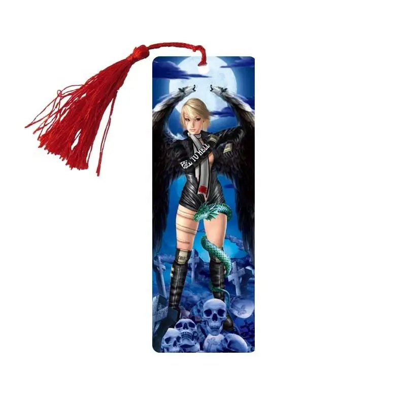 Custom promotional sublimation paper lenticular printing 3D bookmarks with tassels