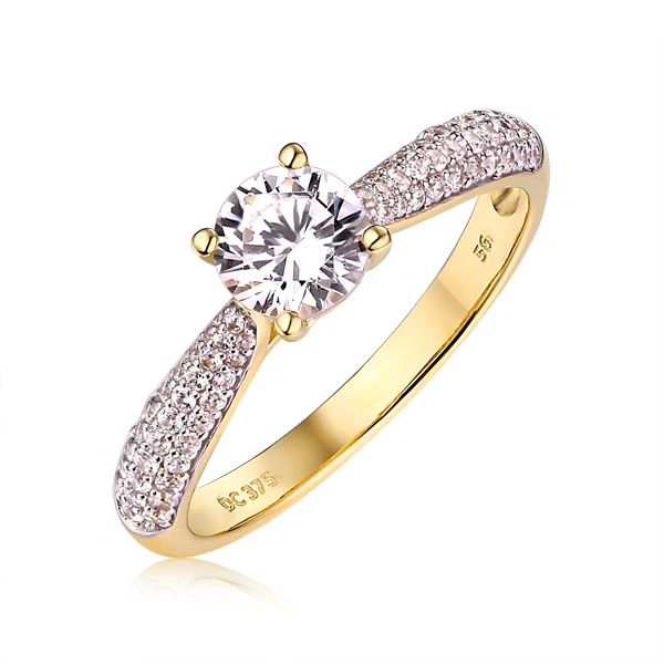 Yellow Gold Ring Woman 14k 18k Promise Moissanite Diamond Solitaire Engagement Ring Gold Jewelry