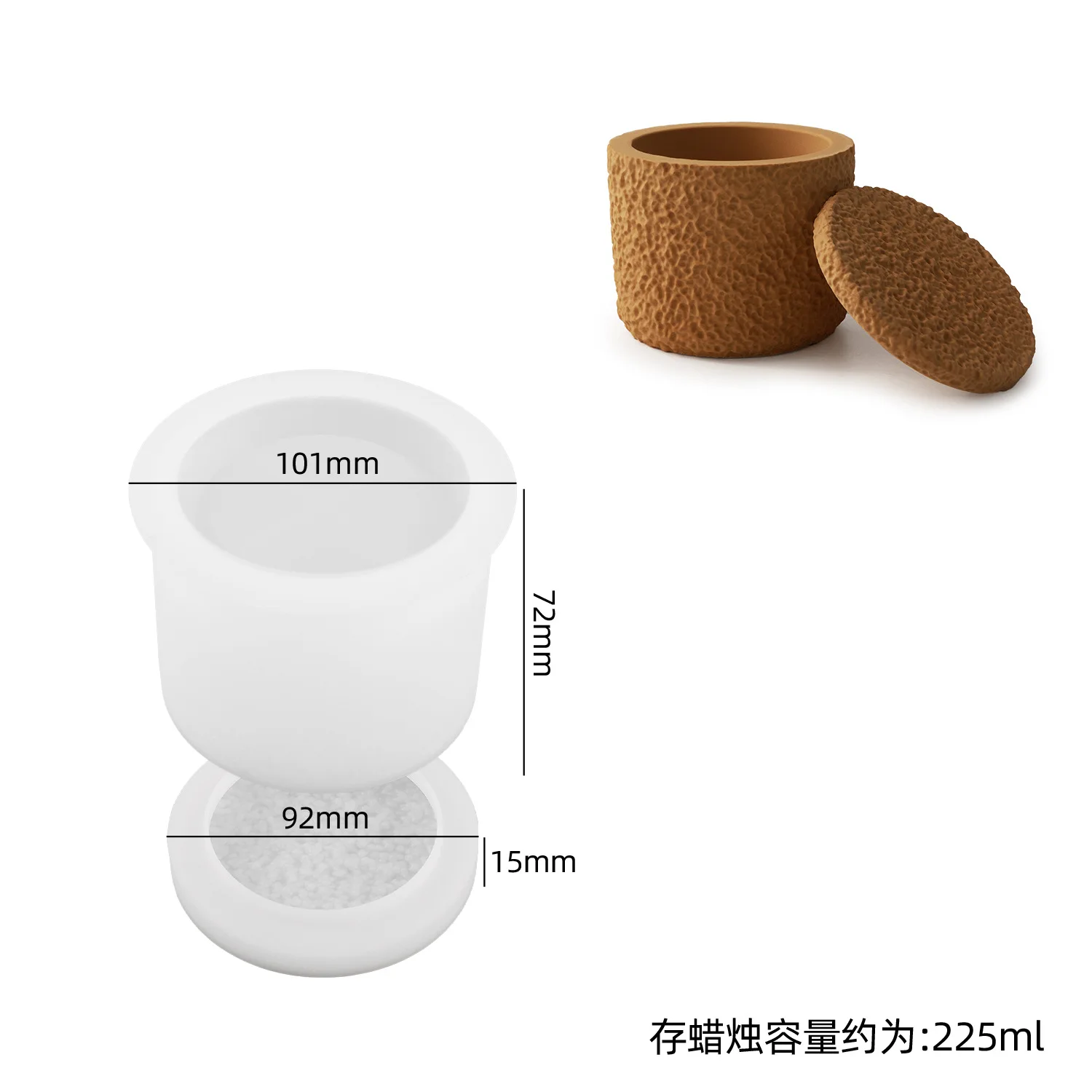 Z024  Nordic Cement Vase Mold Flower Pot Silicone Molds For Concrete Candle Jars with Lid