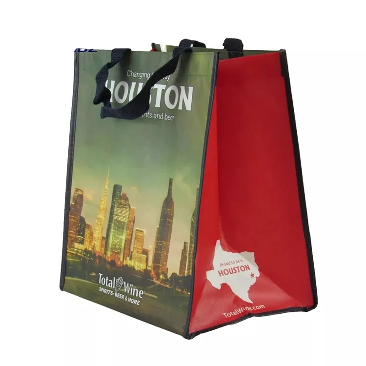 Многоразовая сумка-тоут для покупок 6 бутылок полипропиленовая Нетканая ламинированная сумка вина с принтом
