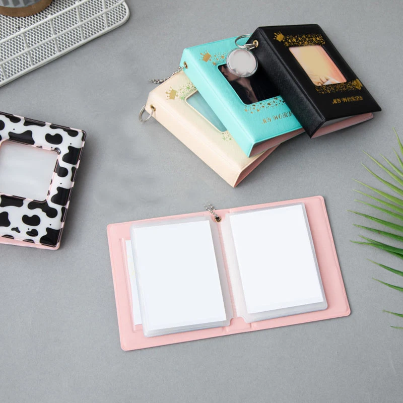 Mini Photo Album Square Hollow Kpop Card Holder Bronzing Stars Picture Storage Case PVC Photocard Holder