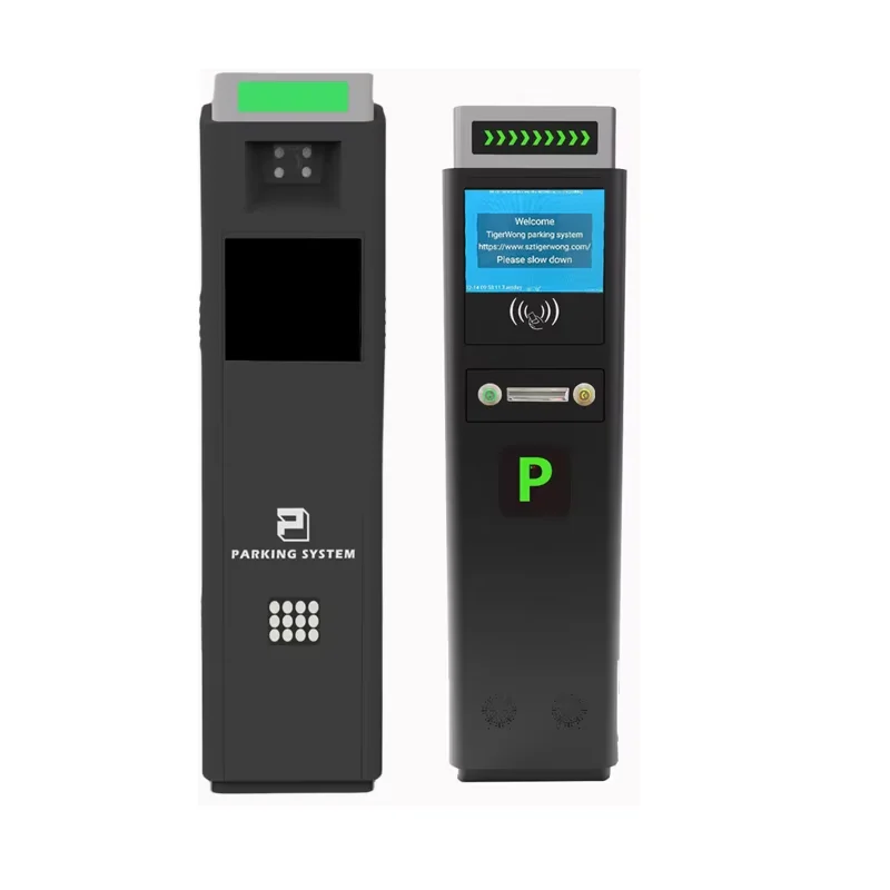 Parking System Lcd Display Multi Language Available License Plate Recognition With Barrier Gate  Parking Ticket System
