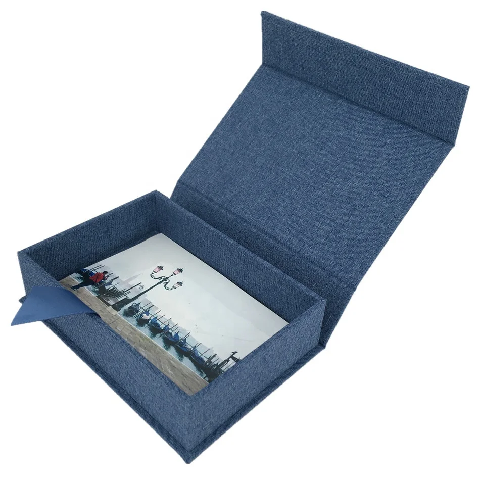 4x6 5x7 custom wedding linen cloth photo album packaging box