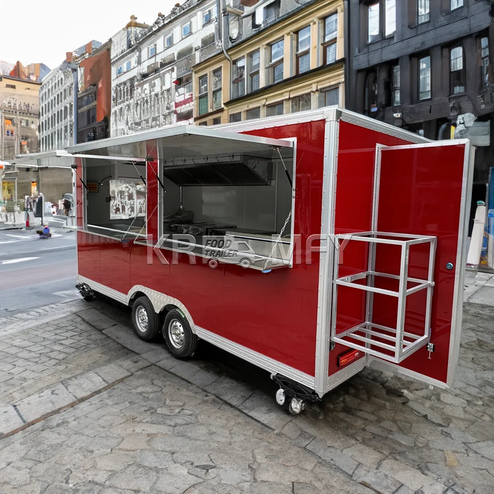 China Available Fast Food Trailer Street Food Cart Trailer in Stock Stainless Steel Food Truck Trailer