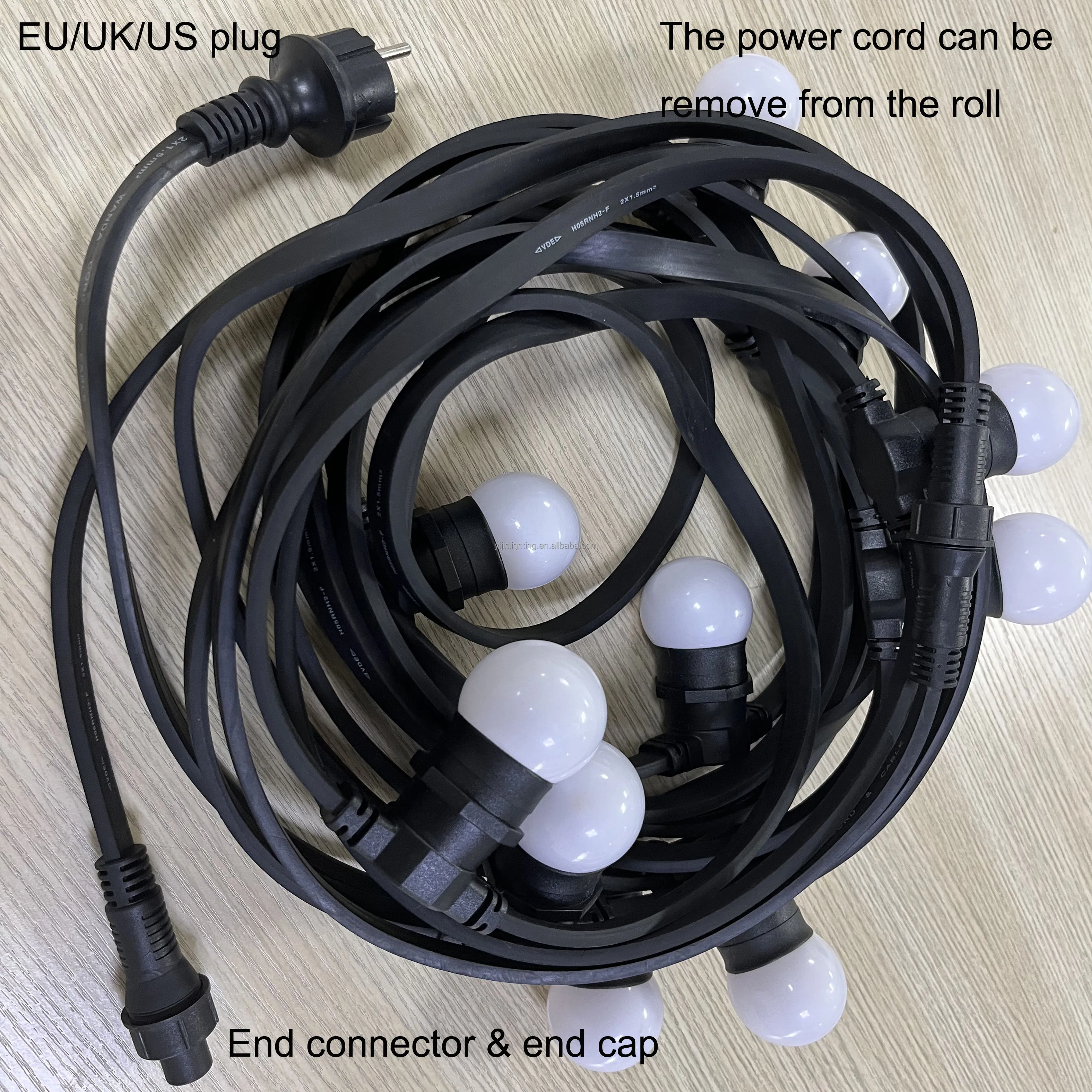 220V Flat cable E27 rubber belt light 100 meters 100 lamp base E27 G45  light belt for street lighting