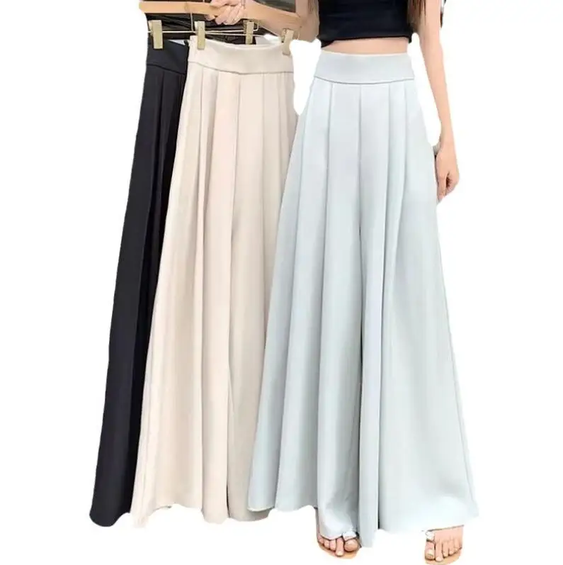 Wholesale of thin and high waistband pleated suit pants for women with a high waist slimming casual pants