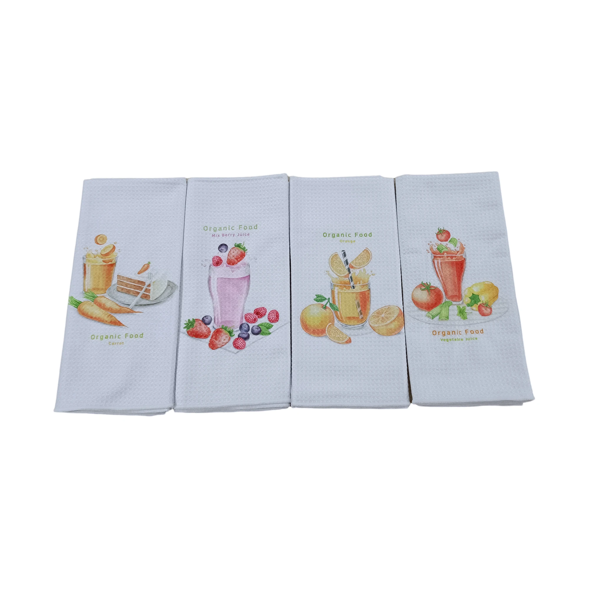 print custom waffle towel microfiber waffle window kitchen dish towel