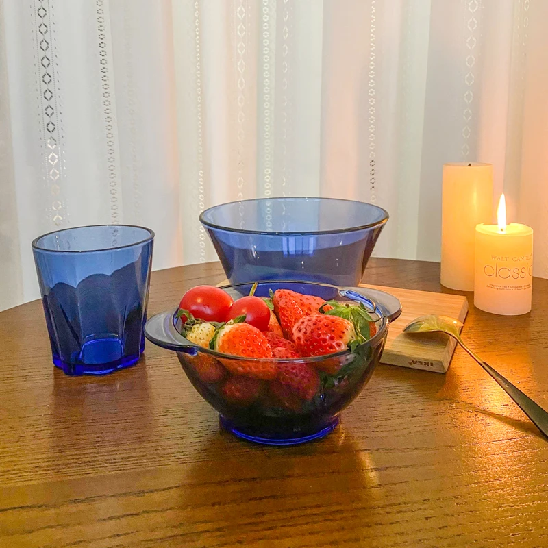 CD-126 Wholesale Customized Borosilicate Microwavable Bowls Salad Bowl Set of Glass Bowl with Lid