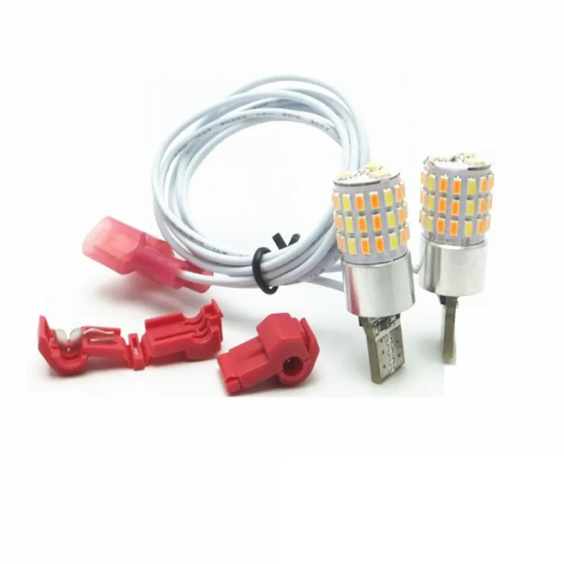 T10 Led Braking Reversing Turn Signals DRL Daytime Running Tail Light Lamp Bulbs Yellow White Dual Color Motorcycle T10