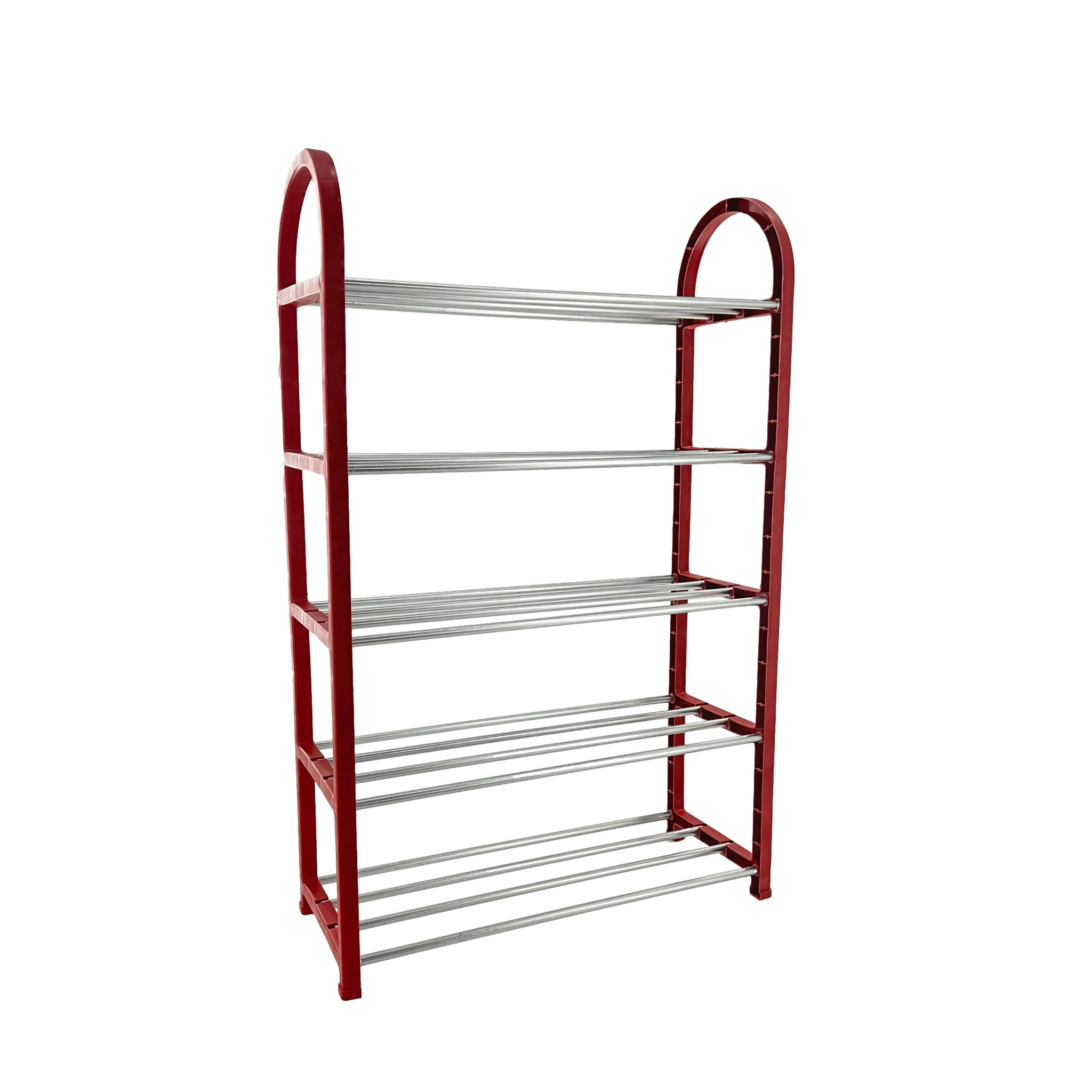 4 Tier Multifunctional Home Shoe Organizer Storage Shelf Foldable Plastic Metal Tube Shoe Rack Cabinet