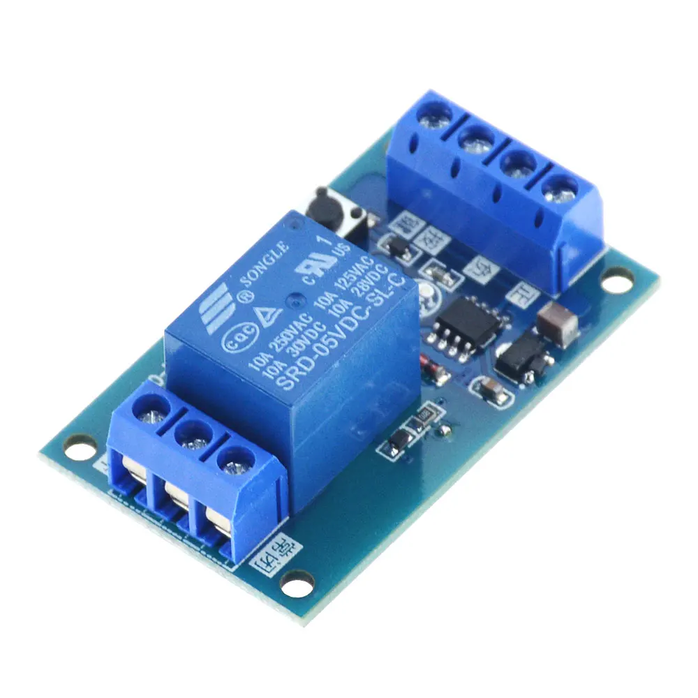 DC 5V 12V Single Key Bond Bistable Relay Module Car Modification Switch Start Stop Self-Locking