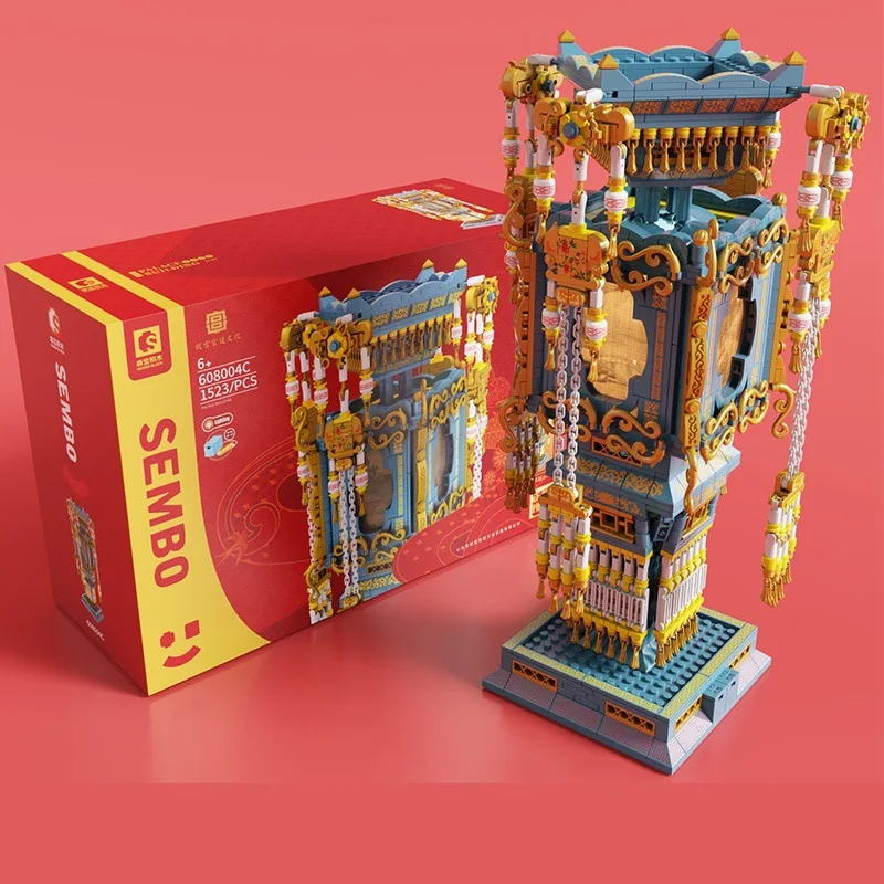 Exquisite Lantern Bricks Blocks Chinese Court Flower Lantern Decorative Ornament Classic Plastic Building Blocks Set