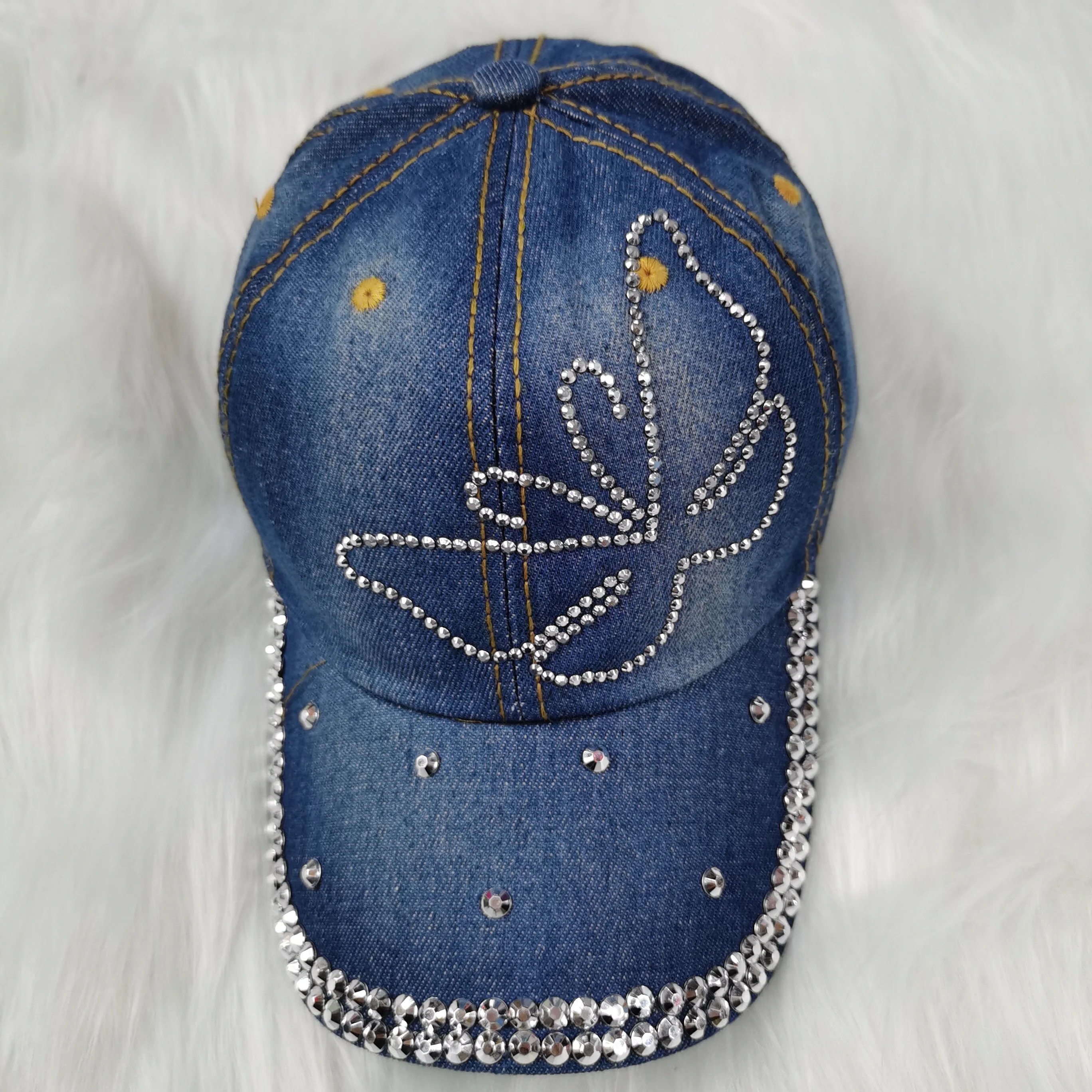 N247CP Роскошная Ковбойская шапка с бриллиантами стразами Блестящая бабочка блестящая джинсовая потертая простая бейсболка из хлопка