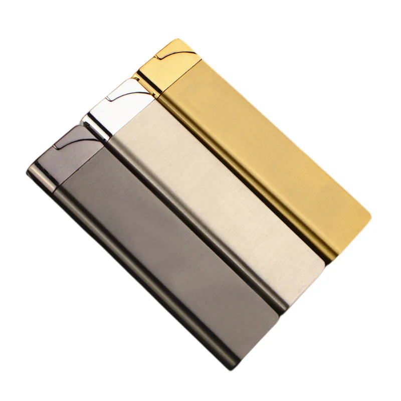 KY Gold Simple Design Green Flame Torch Lighter Mini Women Luxury Butane Gas Metal Creative Lighters