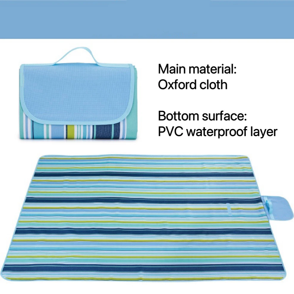 2024 Wholesale Custom Travel Outdoor Portable Foldable PVC Beach Mats Waterproof Picnic Mat Large Size for Camping Hiking