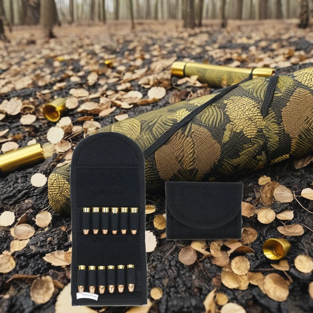 Outdoors Hunting Ammo Carrier Pouch with Shell Cartridge Holder for Gun Belts