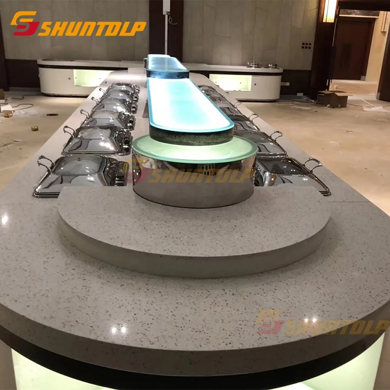 Luxury Commercial Salad Bar  Display Refrigerator buffet cooler modern hotel sushi buffet counter equipment design