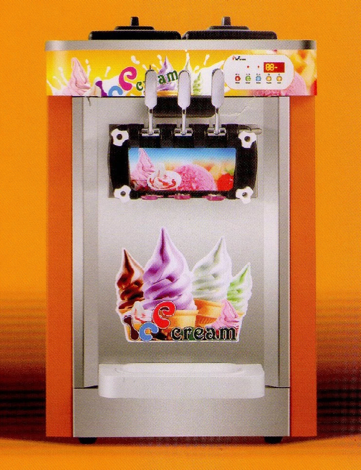 3 Flavors- soft upright stand soft serve ice cream Machine for snack shop freezer