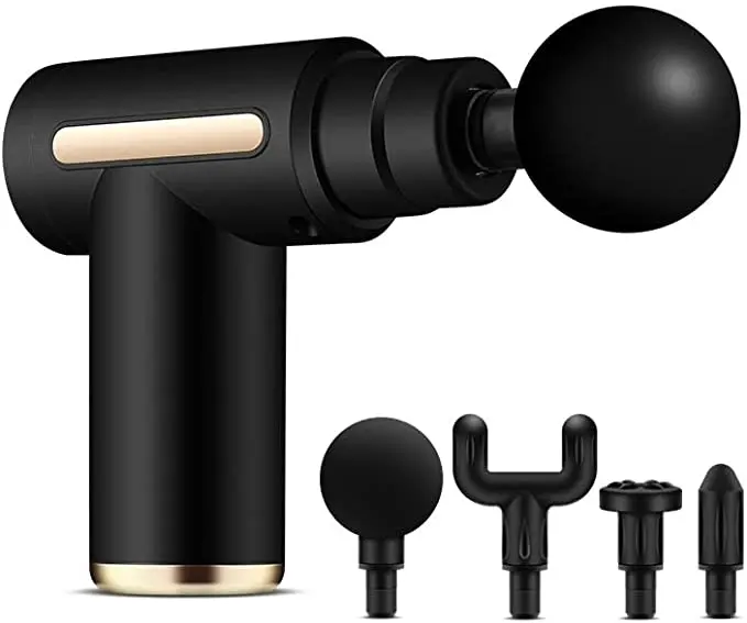 Phenitech Handheld Mini Massage Gun Deep Tissue 6 Speeds Cordless Handheld Muscle Massager with 4 Heads Christmas Gifts