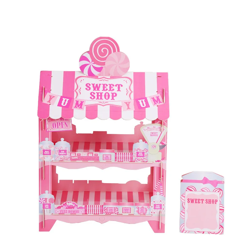 Good Quality Sweet Shop Cupcake Stands Cute Party Cake And Cupcakes Stand Coated Paper For Kids Birthday Party Supply