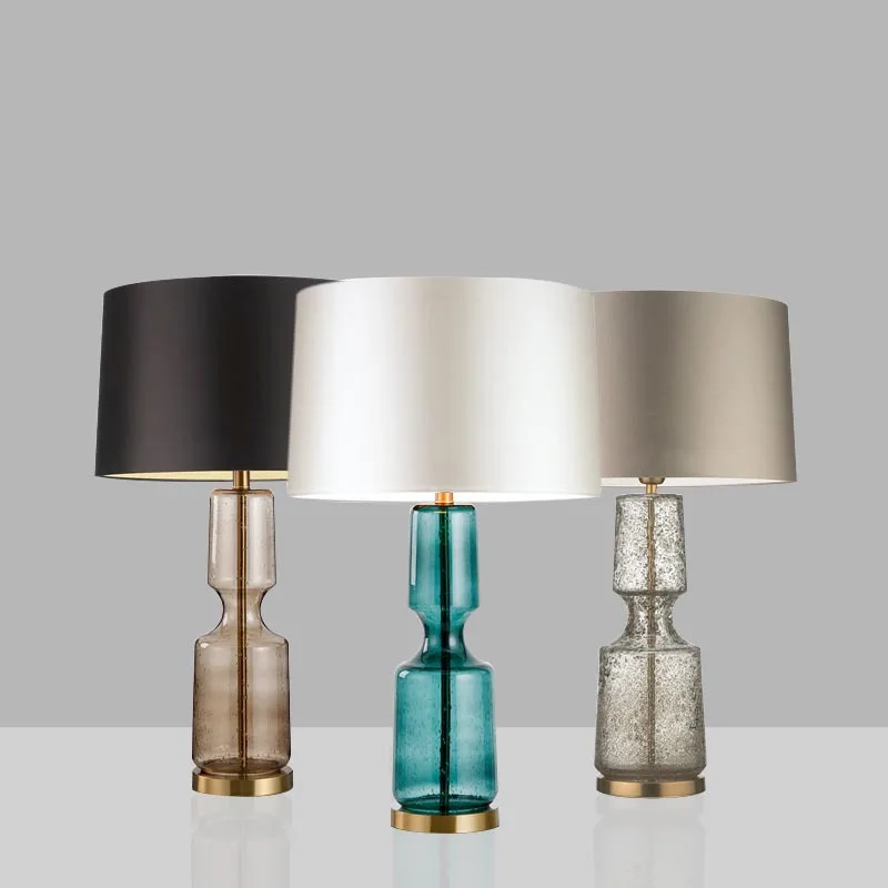 Wholesale Price Custom Fabric Lampshade Hotel Wedding Party Restaurant Decorative Glass Table Lamp