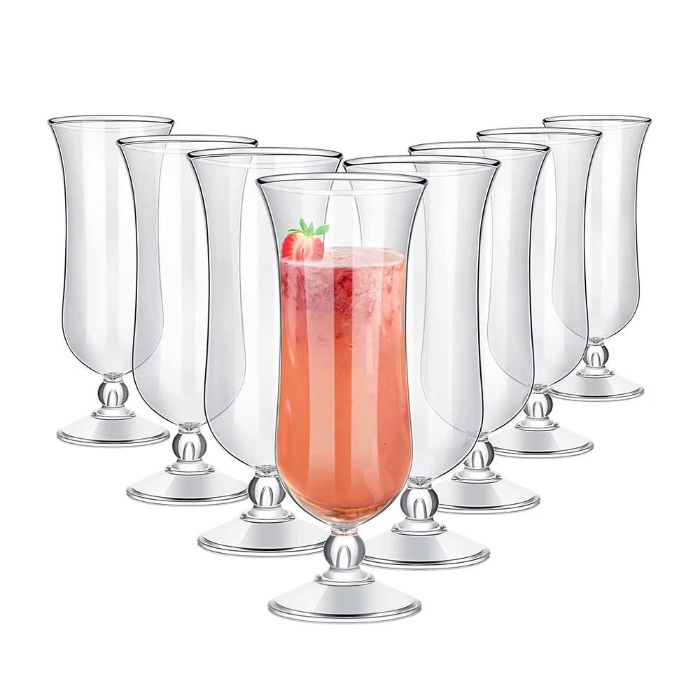 16oz Vintage barware plastic tiki mocktail glasses drinks pear shape pina colada cocktail glasses