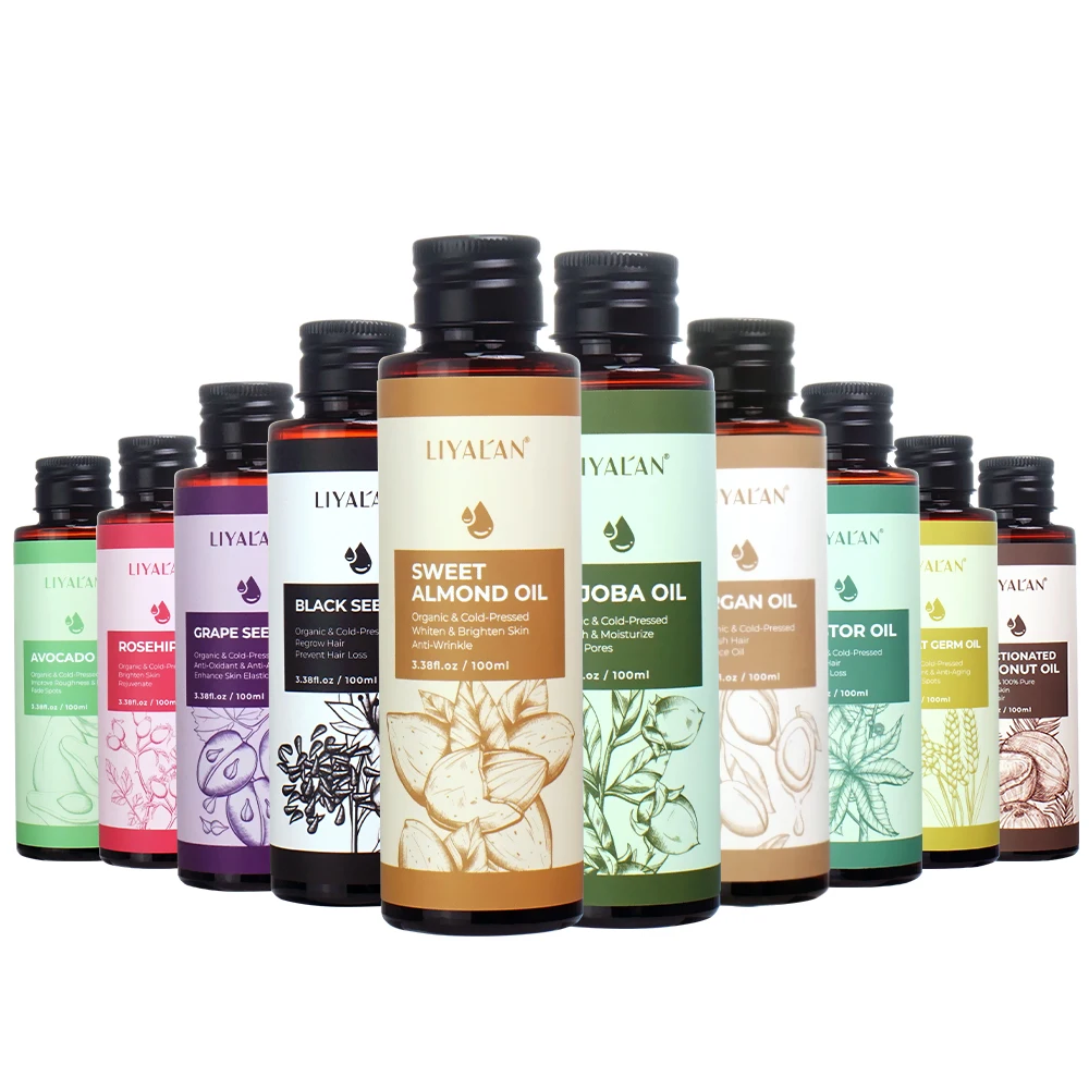 Wholesale Bulk 100% Pure Essential Oil Organic Cold Pressed Base Oil Sweet Almond Black Seed Jojoba Carrier Oil