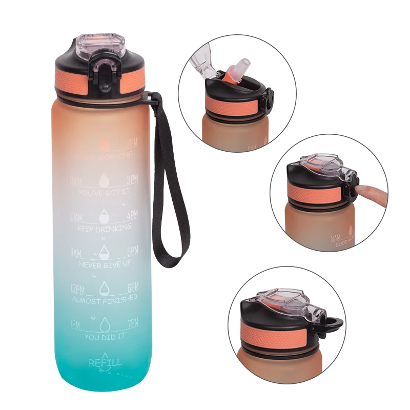  Best Sports Water Bottle Flip Top Leak Proof Lid One Click Open Non-Toxic BPA Free sport water