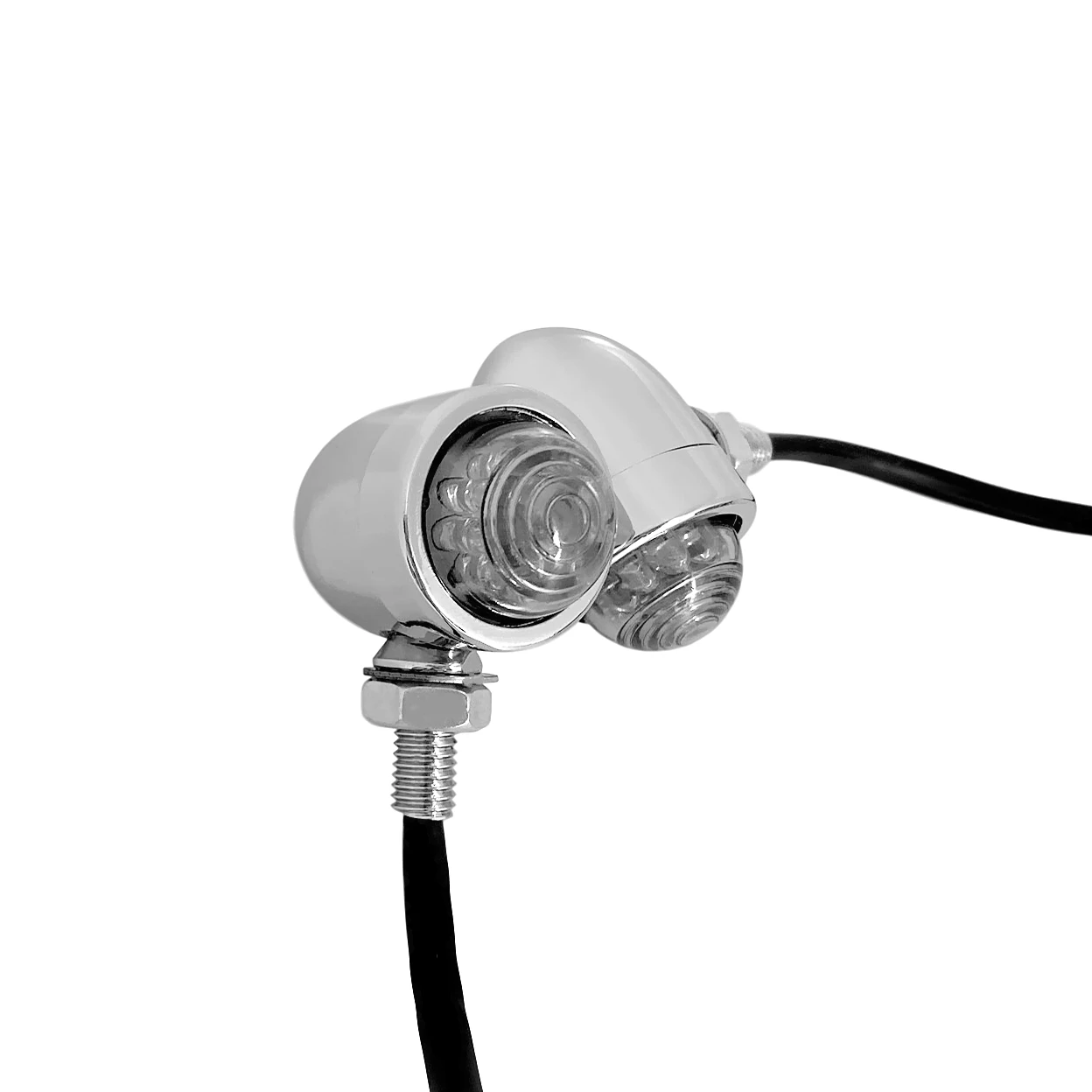 Amber Lens Aluminum For Harley Custom Bike LED Indicator Turn Signals