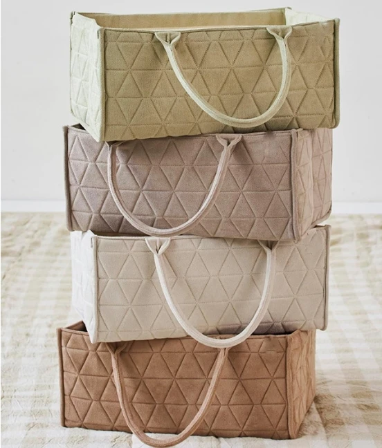 Fashionable Portable Baby Diaper Organizer Soft Nursery Storage Basket with Logo Pattern Hanging Tote for Crib & Bed Mommy Baby