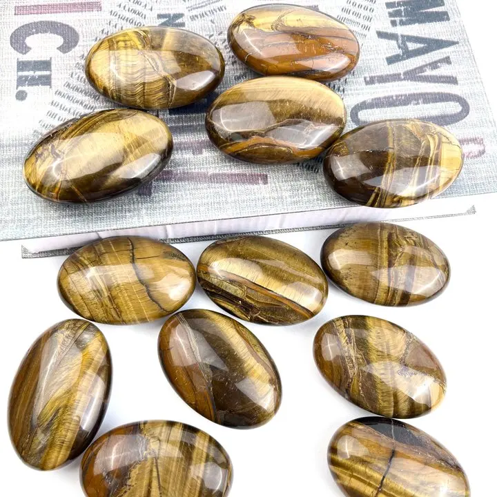 Wholesale Factory Direct Selling Eye-catching Crystals Healing Stones Mini Size Tiger Eye Stone Palm Stone For Selling