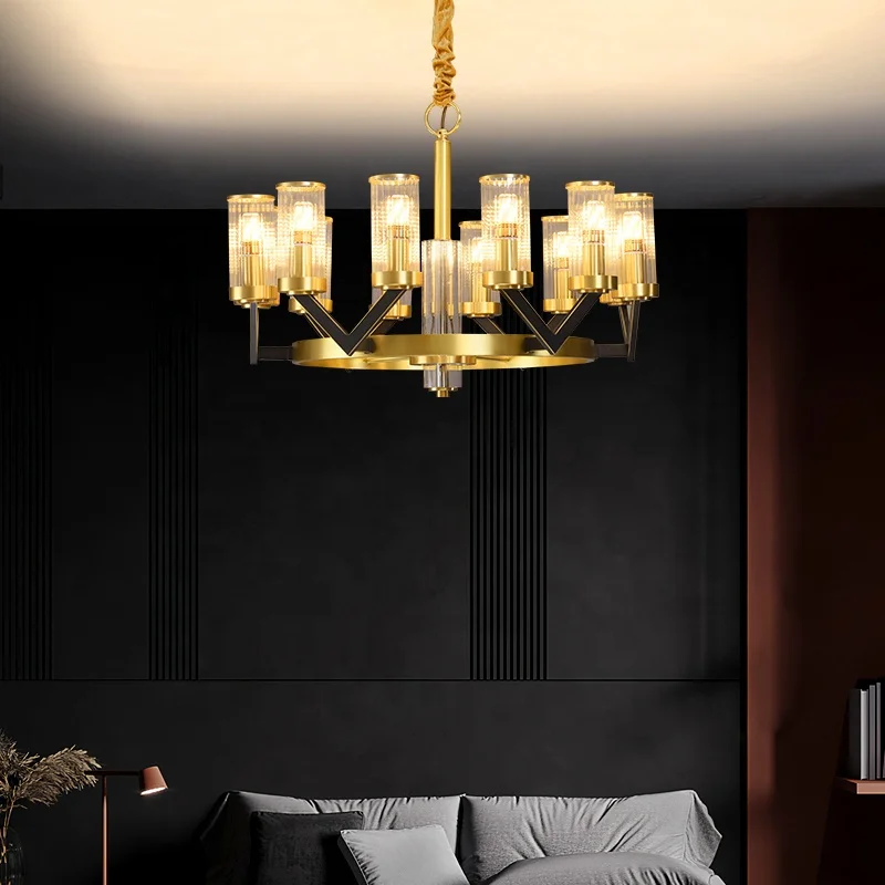 
China factory Hot Sale E14 Pendant Lamp Glass Cover Chandelier Light Brass Pendant Light 