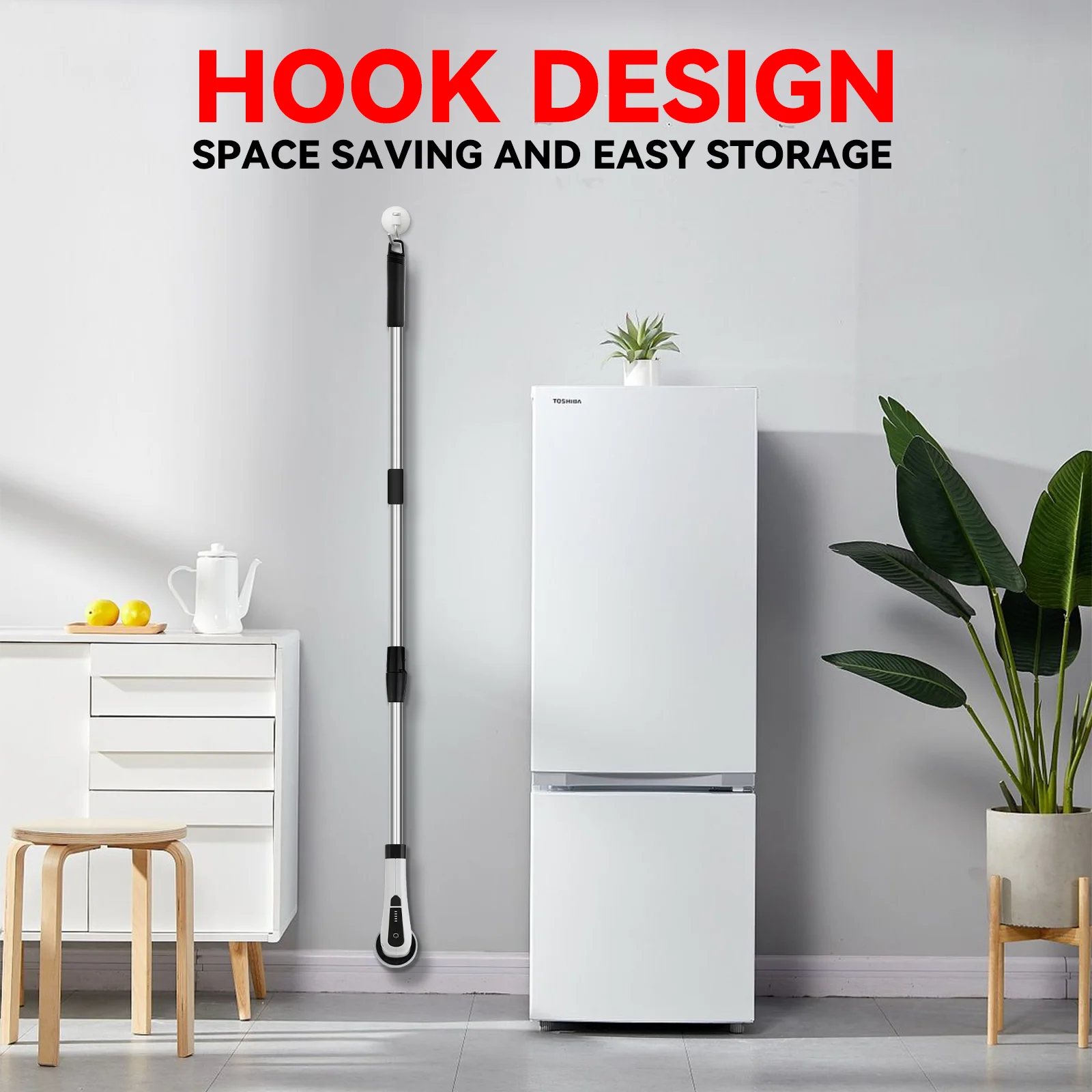 Adjustable Handle Extension 7 Heads Electric Spin Scrubber Cordless Bath Tub Kitchen Cleaner Brush For Cleaning Floor Scrubber