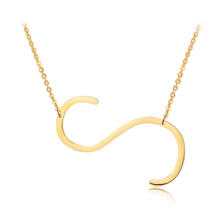 Liliflor Письмо ожерелья Алфавит Первоначальный Подвески золотое украшение на шею из нержавеющей стали колье для женщин, ювелирные изделия, P9027-G